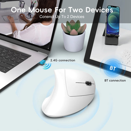 Hot Choice  Ergonomic Optical Mouse ABS 2400DPI Adjustable Rechargeable 600Ma Vertical Mouse for Office and Mac