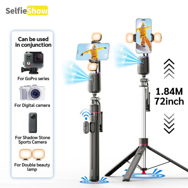 Selfieshow AI Intelligent 360° Tracking Gimbal, 1 Count USB Rechargeable Selfie Stick with Mount, Selfie Accessories for Phone, Camera, Vlog, Live Streaming