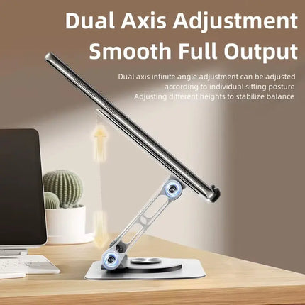 Ipad Stand 360 Rotating, Adjustable Tablet Stand for Desk, Portable Monitor Tablet Stand Holder Office Accessories
