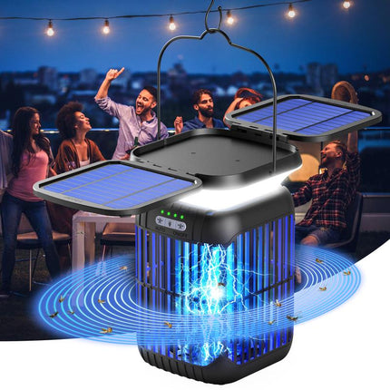 Solar Bug Zapper Outdoor & Indoor, Cordless Mosquito Zapper Rechargeable Waterproof Flyzapper for Camping, Home, Patio, Backyard, Kitchen Portable Multifunction