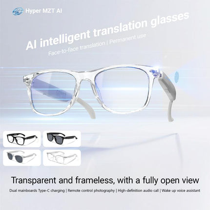 F16 Smart Glasses with Ai Language Translation, Intelligent Interaction, Voice Calling, Dual Type-C Fast Charging, Perfect Gift