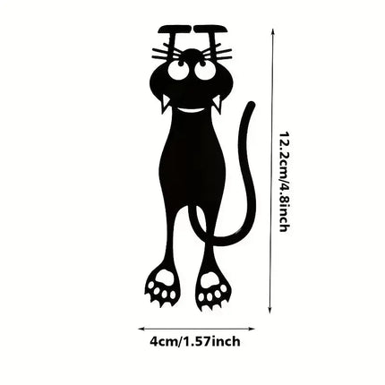 1-5PCS Kawaii Black Cat Bookmarks for Books 3D Plastic Stereo Animal Book Mark for Student Teacher'S Gifts Creative Stationery
