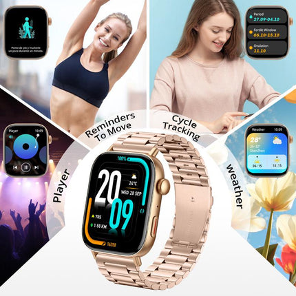 COLMI C8 Max Smart Watch 1 ATM Waterproof Wireless Charging&Calling 1.93 Inches 100+Sports Modes Wearable Smartphone Black Steel Wristwatch
