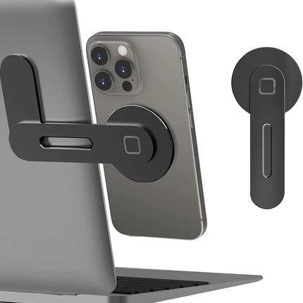 2024 Magnetic Laptop Phone Holder Computer Monitor Side Cell Phone Slim& Foldable For iPhone 14 13 12 Series Case and All Phone - AIcomStore