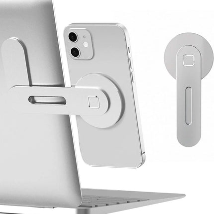 2024 Magnetic Laptop Phone Holder Computer Monitor Side Cell Phone Slim& Foldable For iPhone 14 13 12 Series Case and All Phone - AIcomStore