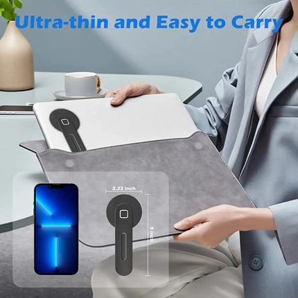 2024 Magnetic Laptop Phone Holder Computer Monitor Side Cell Phone Slim& Foldable For iPhone 14 13 12 Series Case and All Phone - AIcomStore