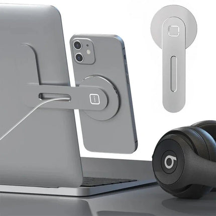 2024 Magnetic Laptop Phone Holder Computer Monitor Side Cell Phone Slim& Foldable For iPhone 14 13 12 Series Case and All Phone - AIcomStore