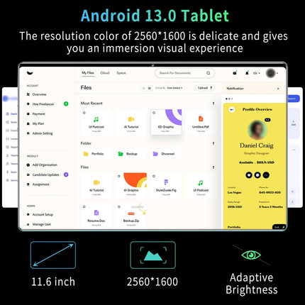 2025 New 5G Global Version Tablet 16GB RAM 1TB ROM 10.36 Inch tablet Android 13.0 Pad 10 CoreTablet PC Dual Wifi Dual SIM Card - AIcomStore