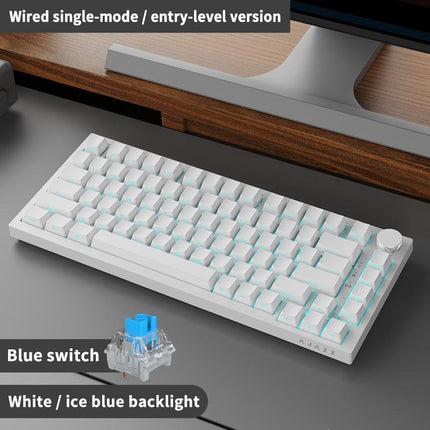 AJAZZ AK820 Wired Mechanical Keyboard, Hot Swappable Socket Gasket Structure Customization Keyboard, RGB Layer Filling PBT Keycap Keyboard for Gaming, Office, Home