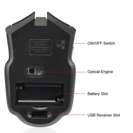 2.4G Wireless Mouse 1600DPI Optical Mouse Gamer for Computer 6 Buttons Wireless Mice with USB Receiver for PC Laptop Accessories - AIcomStore