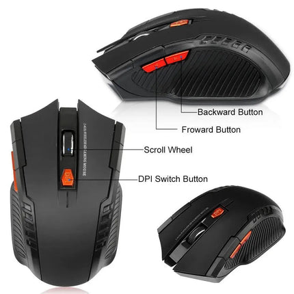 2.4G Wireless Mouse 1600DPI Optical Mouse Gamer for Computer 6 Buttons Wireless Mice with USB Receiver for PC Laptop Accessories - AIcomStore