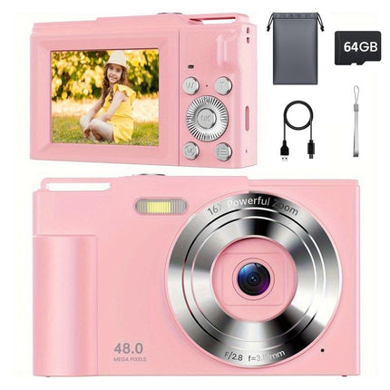 4K Digital Camera for Photography Autofocus, 50MP Vlogging Camera for Youtube with 32GB Card and 180° Flip Screen, 16X Zoom and 1500Mah Rechargeable Battery, Shoot Camera for Teens & Beginners (Black)