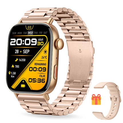 COLMI C8 Max Smart Watch 1 ATM Waterproof Wireless Charging&Calling 1.93 Inches 100+Sports Modes Wearable Smartphone Black Steel Wristwatch