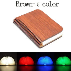 3D Folding Creative LED Night Light RGB Color USB Recharge Wooden Book Light Decor Bedroom Desk Table Lamp for Kid Brithday Gift