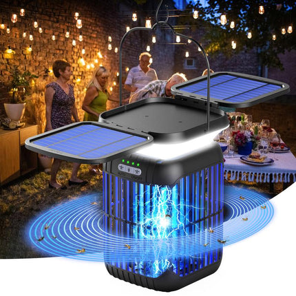 Solar Bug Zapper Outdoor & Indoor, Cordless Mosquito Zapper Rechargeable Waterproof Flyzapper for Camping, Home, Patio, Backyard, Kitchen Portable Multifunction