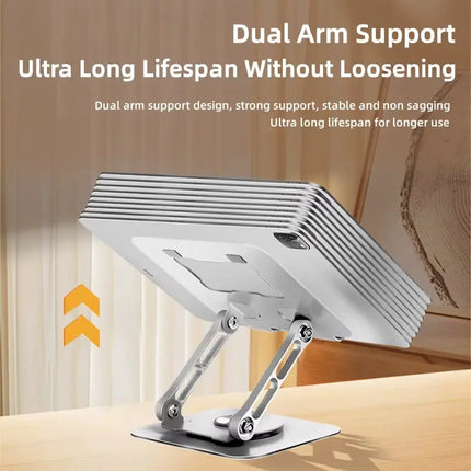 Ipad Stand 360 Rotating, Adjustable Tablet Stand for Desk, Portable Monitor Tablet Stand Holder Office Accessories