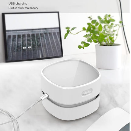ODISTAR Desktop Vacuum Cleaner, Mini Table Dust Sweeper Energy Saving,High Endurance up to 90 Mins,Cordless&360º Rotatable Design for Keyboard/Home/School/Office