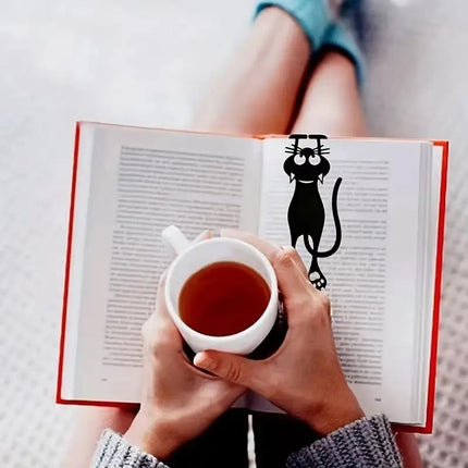 1-5PCS Kawaii Black Cat Bookmarks for Books 3D Plastic Stereo Animal Book Mark for Student Teacher'S Gifts Creative Stationery