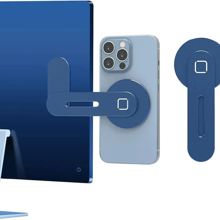Magnetic Laptop Phone Holder Computer Monitor Side Cell Phone Slim& Foldable for Iphone 14/13/12 Series Case and All Phone