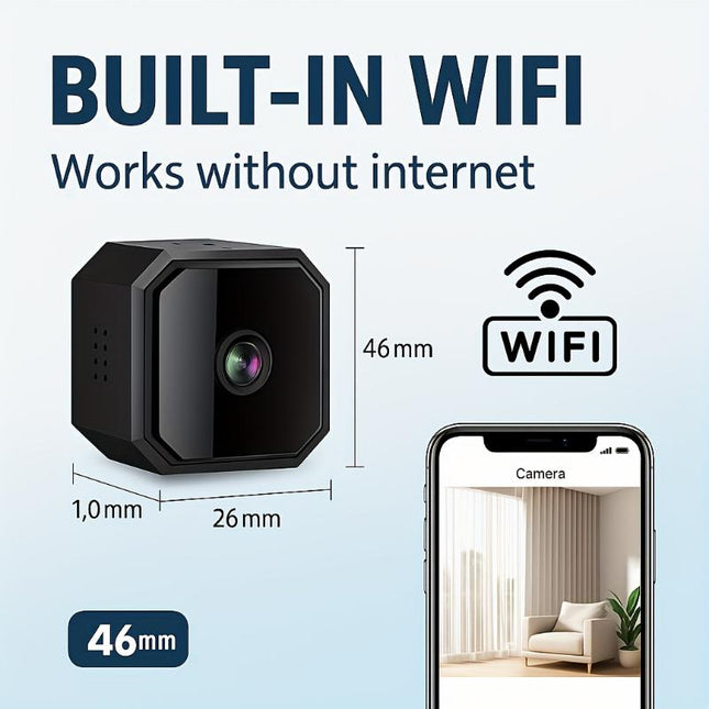 Wireless Surveillance Camera - Full-Color Night Vision, Two-Way Voice Call, Motion Detection, Built-In AP Hotspot, Internet-Free Viewing, Real-Time Monitoring for Home, Family, and Pet Safety