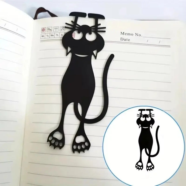 1-5PCS Kawaii Black Cat Bookmarks for Books 3D Plastic Stereo Animal Book Mark for Student Teacher'S Gifts Creative Stationery