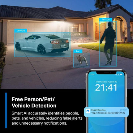 Tp-Link & Tapo C425 - 2024 Editors’ Choice 2K QHD Wireless Outdoor Security Camera with Magnetic Mount, Long-Lasting Battery, AI Detection, 150° FOV, Color Night Vision, IP66 Weatherproof