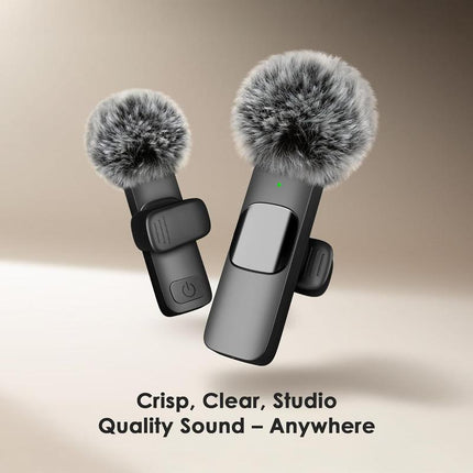 2 Pcs Wireless Lavalier Microphones for Iphone, Android, Ipad - Mini Wireless Clip-On Microphones Crystal Clear Sound Quality for Recording, Live Streaming,Vlog Microfono Minimic Usb C Interface Smartphone