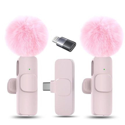 2 Pcs Wireless Lavalier Microphones for Iphone, Android, Ipad - Mini Wireless Clip-On Microphones Crystal Clear Sound Quality for Recording, Live Streaming,Vlog Microfono Minimic Usb C Interface Smartphone