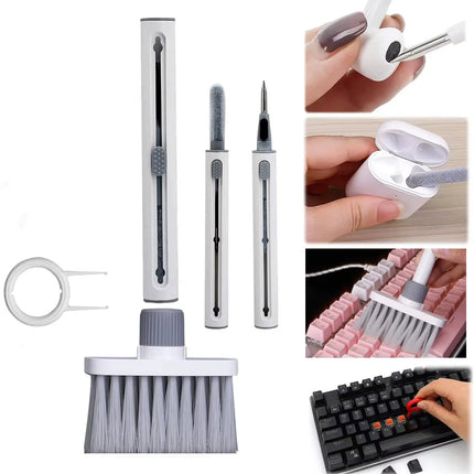 5 in 1 Keyboard Cleaning Brush Kit Keycap Puller Earbuds Cleaner for Airpods Pro 1 2 3 Bluetooth Earphones Case Cleaning Tools