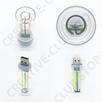 Car USB Night Light Touch Dimmable LED Filament Lamp Portable Lighting Plug and Play Decorative Atmosphere Light for Car Bedroom