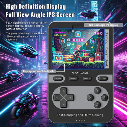 Magnetic Gaming Power Bank, 5000Mah Wireless Fast Charger for Iphone 16/15/14/13/12/Smartphone, Retro Game Console with 500+ Built-In Games Perfect for Kids & Adults - Portable Gaming System
