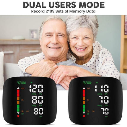 Wrist Blood Pressure Monitor Led Display,Touch Screen Wrist Blood Pressure Cuff 99X2 Reading Memory Wrist Bp Monitor with Carrying Case,Health Monitoring Adjustable.
