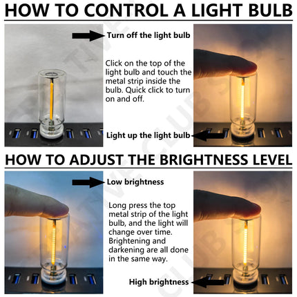Car USB Night Light Touch Dimmable LED Filament Lamp Portable Lighting Plug and Play Decorative Atmosphere Light for Car Bedroom