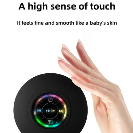 Portable Waterproof Bluetooth Shower Speaker with Suction Cup and LED Lights 3D Surround Stereo Subwoofer