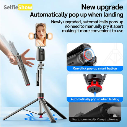 Selfieshow AI Intelligent 360° Tracking Gimbal, 1 Count USB Rechargeable Selfie Stick with Mount, Selfie Accessories for Phone, Camera, Vlog, Live Streaming