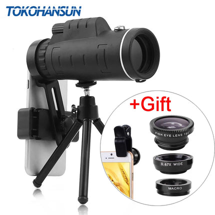 Telescope Telephoto Lens 40X60 Zoom lens with Tripod Monocular Mobile Phone camera Lens for Smartphones lente para celular