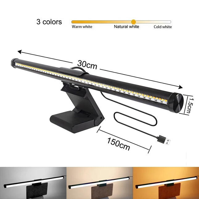Monitor Light Bar Eye-Care Stepless Dimming Lighting Table Lamp for Work/Gaming