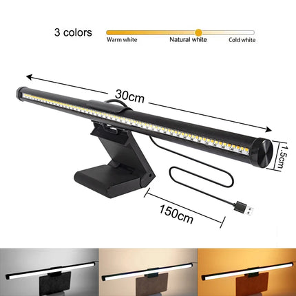 Monitor Light Bar Eye-Care Stepless Dimming Lighting Table Lamp for Work/Gaming