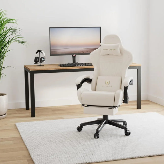 GTPLAYER Gaming Chair, Computer Chair with Footrest and Bluetooth Speakers, High Back Gaming Chair