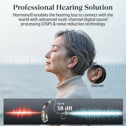 Hearing Aid with Bluetooth 16 CHANNEL Hearing Aids Rechargeable for Deafness High Quality with Noise Cancelling audifonos