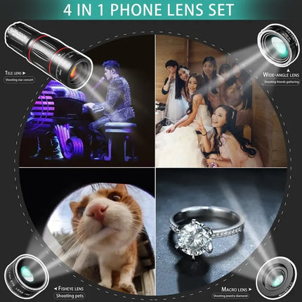 Telephoto Lens 28X HD Camera Phone Lens Telescope Zoom Macro Lens for Iphone Samsung Smartphone Fish Eye Lente Para Celular