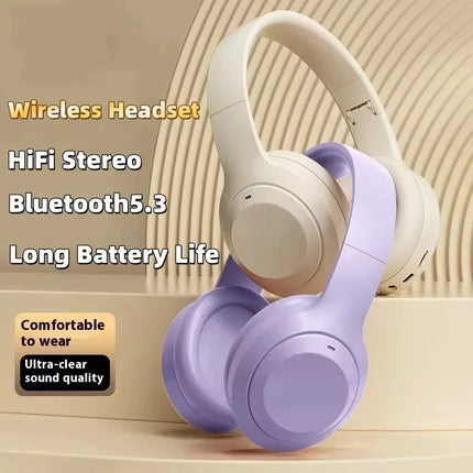 Wireless Bluetooth 5.3 Headset – Foldable Hi-Fi Stereo with Mic & Noise Cancelling for Gaming & Music