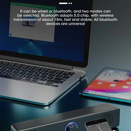 PC Soundbar Wired and Wireless Bluetooth Speaker USB Powered Soundbar for TV Pc Laptop Gaming Home Theater Surround Audio System