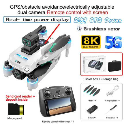 2024 S159 GPS Brushless Drone Screen Controlled Memory Card 8K HD Camera Obstacle Avoidance Aerial Photography Dron Toy Gift 2KM