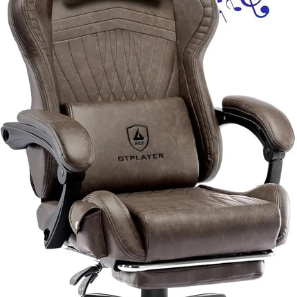 GTPLAYER Gaming Chair, Computer Chair with Footrest and Bluetooth Speakers, High Back Gaming Chair