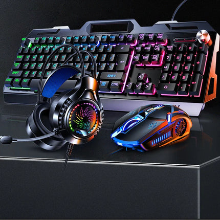 RGB Gamer Keyboard Gaming Keyboard and Mouse Headphone Gamer Kit Backlit USB Wired Computer KeyboardFor Pc Laptop 3 In1 Teclado