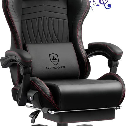 GTPLAYER Gaming Chair, Computer Chair with Footrest and Bluetooth Speakers, High Back Gaming Chair