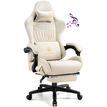 GTPLAYER Gaming Chair, Computer Chair with Footrest and Bluetooth Speakers, High Back Gaming Chair