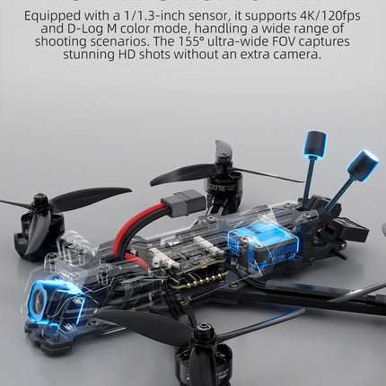 GEPRC Vapor-X5 D5 HD O4 Pro FPV Drone 5Inch O4 Air Unit VTX 4K 120fps Recording 2207E 1960KV Motor RC Quadcopter Freestyle Drone