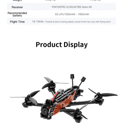 GEPRC Vapor-X5 D5 HD O4 Pro FPV Drone 5Inch O4 Air Unit VTX 4K 120fps Recording 2207E 1960KV Motor RC Quadcopter Freestyle Drone